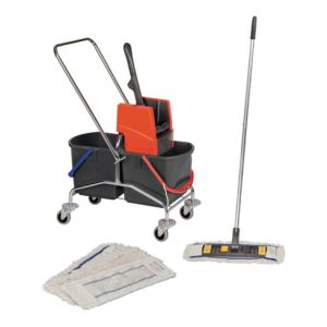 Vermop Reinigungswagenset Eimer 2x17l u.Ku.-Presse m.Stiel/Halter /4 Mopps Vermop Reinigungswagenset Eimer 2x17l u.Ku.-Presse m.Stiel/Halter /4 Mopps