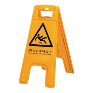 Vermop Warnschild Achtung Rutschgefahr Ku. gelb beidseitig z. Aufstellen Vermop Warnschild Achtung Rutschgefahr Ku. gelb beidseitig z. Aufstellen