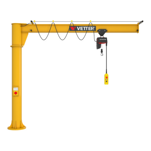 Vetter Säulenschwenkkran PRIMUS Verbundanker-System Elektrokettenzug 500kg, 4,5m
