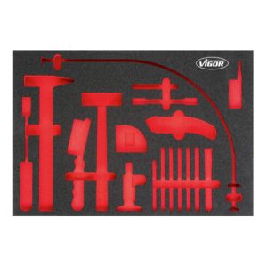VIGOR 3/3+ Weichschaum-Einlage Hammer-, Meißel-, Splintentreiber-Satz, leer V4510 VIGOR 3/3+ Weichschaum-Einlage Hammer-, Meißel-, Splintentreiber-Satz, leer V4510