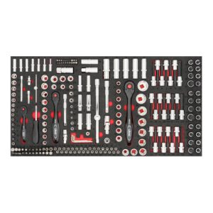 VIGOR 6,3 mm =1/4″ 12,5 mm =1/2″ Steckschlüssel-Werkzeug-Satz für VIGOR 1000 XL V4586 Anzahl Werkzeuge: 219