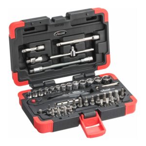 VIGOR Innenvierkant Antrieb 6,3 = 1/4 Zoll Steckschlüssel-Satz V2414N ∙ Vierkant hohl 6,3 mm (1/4 Zoll) ∙ Außen-Sechskant Profil ∙ – ∙ Anzahl Werkzeuge: 46