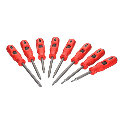 VIGOR Schlag-Schraubendreher-satz V7124 Innen TORX Profil, Kreuzschlitz Profil PH, Pozidriv Profil PZ PH1 – PH3 PZ1 – PZ2 T20 – T30