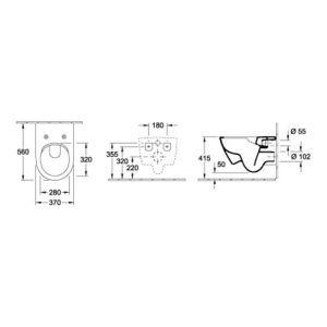 Villeroy & Boch Combi-Pack SUBWAY 2.0 inkl. Wand-WC tief DirectFlush und WC-Sitz SlimSeat weiß ceramicplus