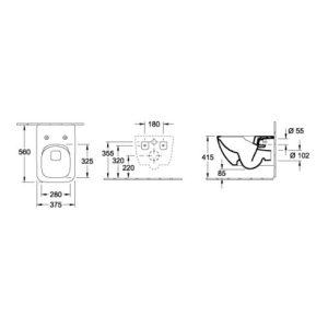 Villeroy & Boch Combi-Pack VENTICELLO inkl. Wand-WC tief DirectFlush und WC-Sitz SlimSeat weiß