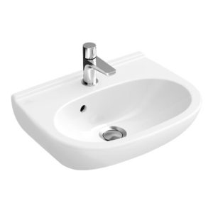 Villeroy & Boch Handwaschbecken Compact O.NOVO 450 x 350 mm für 3-Loch Armatur, mit Überlauf weiß