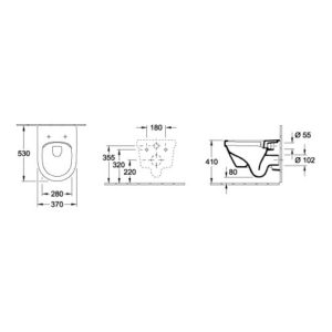 Villeroy & Boch Wand-WC ARCHITECTURA tief, spülrandlos, DirectFlush weiß