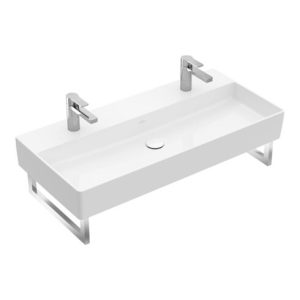 Villeroy & Boch Waschtisch 2.0 MEMENTO 1000 x 470 mm, mit Überlauf für 2x 1-Loch Armaturen weiß