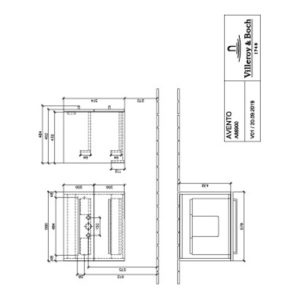 Villeroy & Boch Waschtischunterschrank AVENTO 580 x 514 x 452 mm Crystal White Villeroy & Boch Waschtischunterschrank AVENTO 580 x 514 x 452 mm Crystal White