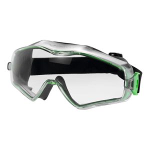 Vollsichtbrille 6×3 EN 166,EN 170 Rahmen gunmetallic/grün,Scheibe klar PC Vollsichtbrille 6×3 EN 166,EN 170 Rahmen gunmetallic/grün,Scheibe klar PC