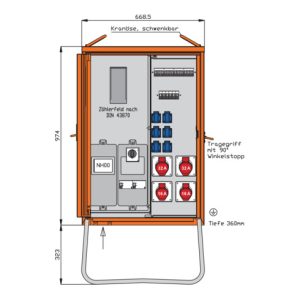 Walther Werke Anschlussverteilerschrank 44kVA m.Zählerplatz WAV0135R1 Walther Werke Anschlussverteilerschrank 44kVA m.Zählerplatz WAV0135R1