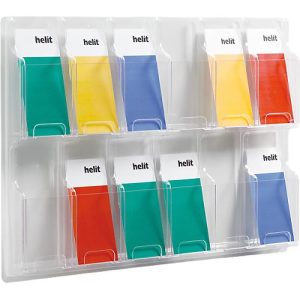 Wand-Prospekthalter, DIN lang, 12 Fächer Wand-Prospekthalter, DIN lang, 12 Fächer