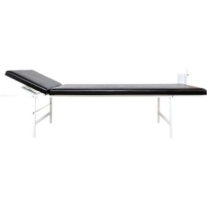 Wandklapp-Ruheraumliege, 2000 x 700 x 500 mm, Vierkant-Stahlgestell weiß, Kunstlederbezug schwarz Wandklapp-Ruheraumliege, 2000 x 700 x 500 mm, Vierkant-Stahlgestell weiß, Kunstlederbezug schwarz
