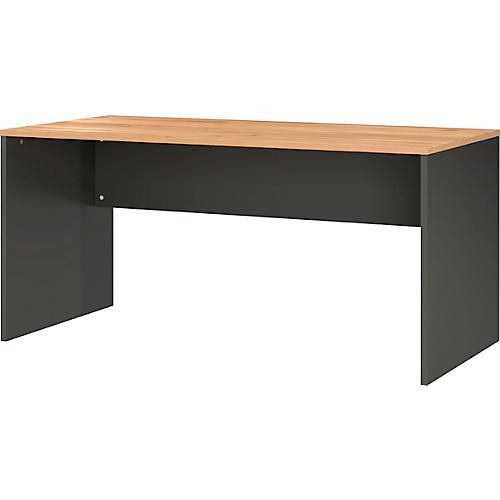 Wangenschreibtisch Boston, mit Knieblende, B 1580 x T 790 x H 750 mm, Navarra Eiche/graphit