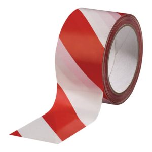 Warnmarkierungsband PVC rot/weiß L.66m B.60mm Rl. Warnmarkierungsband PVC rot/weiß L.66m B.60mm Rl.