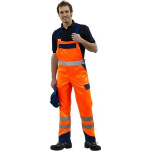 Warnschutz-Latzhose orange/blau Gr.44 Warnschutz-Latzhose orange/blau Gr.44