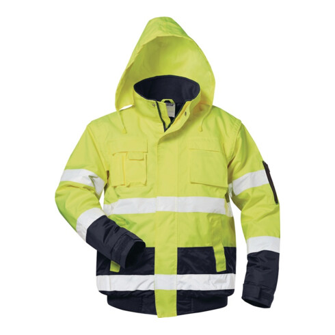 Warnschutz-Pilotjacke HASSO Gr.M fluoresz.gelb/marine SAFESTYLE