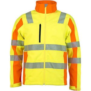 Warnschutz-Softshelljacke ‚Tom‘, gelb/orange, XXL Warnschutz-Softshelljacke ‚Tom‘, gelb/orange, XXL