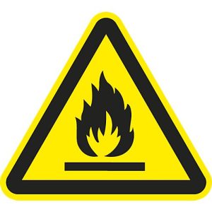 Warnzeichen ‚Warnung vor feuergefährlichen Stoffen‘, 5 Stück