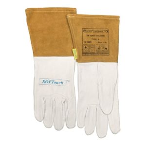Weldas Schweißerhandschuhe Gr.M (8,5) natur/orange EN 388,EN 12477,EN 1149-2 10 PA