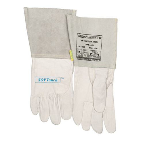 Weldas Schweißerhandschuhe Gr.XXL(10,5)natur Leder/Softouch EN388,EN12477,EN1149-2 10PA