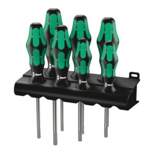Wera 367/7 TORX HF Kraftform Plus Schraubendrehersatz mit Haltefunktion + Rack, 7-teilig