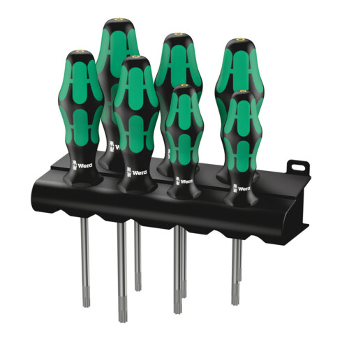 Wera 367/7 TORX HF Kraftform Plus Schraubendrehersatz mit Haltefunktion + Rack, 7-teilig