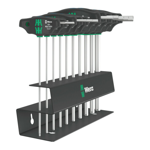 Wera 454/10 HF Set Imperial 2 Schraubendrehersatz Quergriff-Schraubendreher Hex-Plus mit Haltefunktion, zöllig, 10-teilig