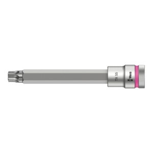 Wera 8767 C HF TORX Zyklop Bitnuss mit 1/2″-Antrieb mit Haltefunktion, TX 55 x 140 mm