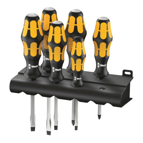 Wera 932/918/6 Schraubendrehersatz Kraftform Wera: Der Schraubmeißel + Rack, 6-teilig