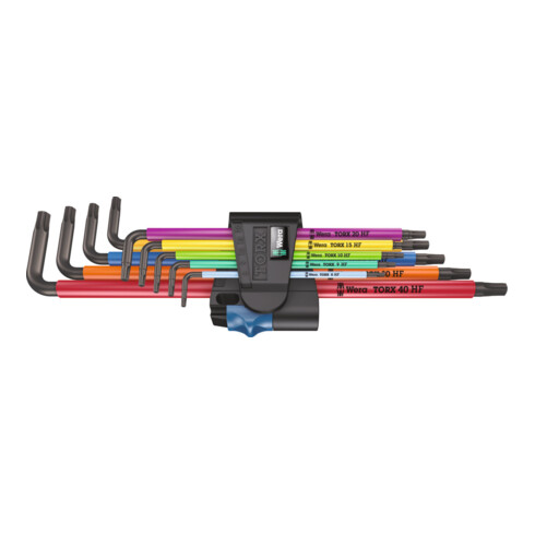 Wera 967/9 TX XL Multicolour HF 1 Winkelschlüsselsatz mit Haltefunktion, lang, 9-teilig