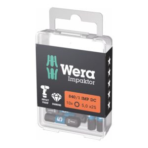 Wera Impaktor Bit für Innen-Sechskant, 1/4 Zoll C 6,3 Set, Sechskant: 5mm Wera Impaktor Bit für Innen-Sechskant, 1/4 Zoll C 6,3 Set, Sechskant: 5mm
