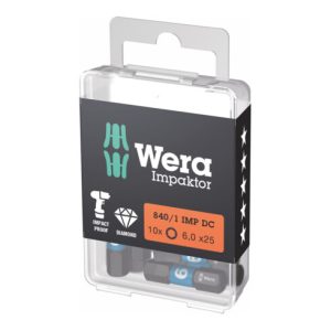 Wera Impaktor Bit für Innen-Sechskant, 1/4 Zoll C 6,3 Set, Sechskant: 6mm Wera Impaktor Bit für Innen-Sechskant, 1/4 Zoll C 6,3 Set, Sechskant: 6mm
