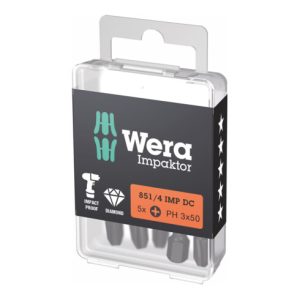 Wera Impaktor Bit für Phillips, 1/4 Zoll E 6,3 Set, Kreuzschlitzgröße: 3 Wera Impaktor Bit für Phillips, 1/4 Zoll E 6,3 Set, Kreuzschlitzgröße: 3