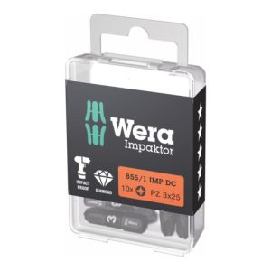 Wera Impaktor Bit für Pozidriv, 1/4 Zoll C 6,3 Set, Kreuzschlitzgröße: 3 Wera Impaktor Bit für Pozidriv, 1/4 Zoll C 6,3 Set, Kreuzschlitzgröße: 3
