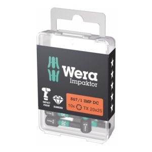 Wera Impaktor Bit für Torx, 1/4 Zoll C 6,3 Set, Torx-Profil: TX20