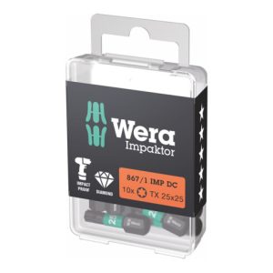 Wera Impaktor Bit für Torx, 1/4 Zoll C 6,3 Set, Torx-Profil: TX25