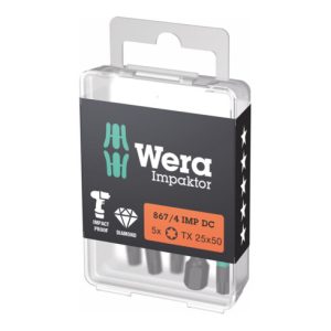 Wera Impaktor Bit für Torx, 1/4 Zoll E 6,3 Set, Torx-Profil: TX25