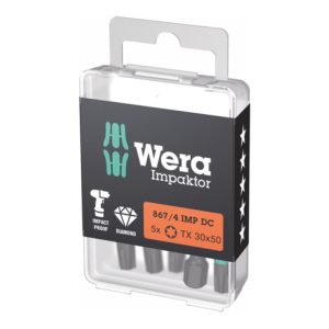 Wera Impaktor Bit für Torx, 1/4 Zoll E 6,3 Set, Torx-Profil: TX30 Wera Impaktor Bit für Torx, 1/4 Zoll E 6,3 Set, Torx-Profil: TX30