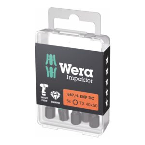 Wera Impaktor Bit für Torx, 1/4 Zoll E 6,3 Set, Torx-Profil: TX40 Wera Impaktor Bit für Torx, 1/4 Zoll E 6,3 Set, Torx-Profil: TX40