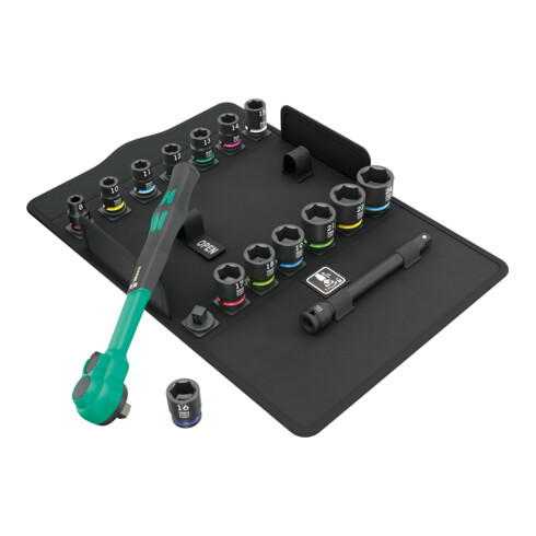 Wera Knarrensatz 8100 SB 12 Zyklop Comfort, Umschalthebel, 3/8"-Antrieb, metrisch, 16-teilig