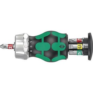 WERA Magazin-Bithalter KK Stubby Magazin RA 1, 6-tlg., Schlitz/PH/TORX, Ratschenfunktion, L 115 mm