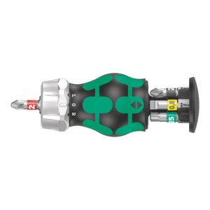 WERA Magazin-Schraubendreherhalter mit 1/4 Zoll Bits mit Ratsche und Magnet, Typ: 2 WERA Magazin-Schraubendreherhalter mit 1/4 Zoll Bits mit Ratsche und Magnet, Typ: 2