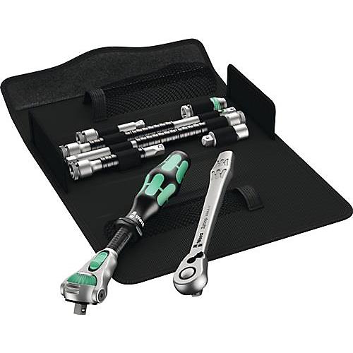 Wera Werkzeugklapptasche KK Zyklop MS1, inkl. Knarrensatzsortiment, 8-tlg., B 200 x T 152 x H 44 mm, Stoff, schwarz