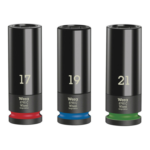 Wera Wheel Impaktor C Set 1 Steckschlüsseleinsatz-Satz, 1/2"-Antrieb, 3-teilig