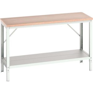 Werkbank Bott verso, Multiplex-Platte, mit Ablageboden, B 1500 x T 600 x H 780 – 930 mm, RAL 7035 Lichtgrau Werkbank Bott verso, Multiplex-Platte, mit Ablageboden, B 1500 x T 600 x H 780 – 930 mm, RAL 7035 Lichtgrau
