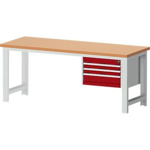 Werkbank cubio W-2077/11-2.37, purpurrot Werkbank cubio W-2077/11-2.37, purpurrot
