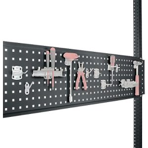 Werkzeug-Lochplatte, für Tischbreite 1250 mm, f. Serie Universal/Profi, anthrazit RAL 7016 Werkzeug-Lochplatte, für Tischbreite 1250 mm, f. Serie Universal/Profi, anthrazit RAL 7016