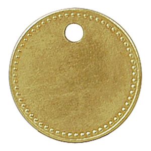 Werkzeugmarken Messing D.27,5mm m.Perlrand Werkzeugmarken Messing D.27,5mm m.Perlrand