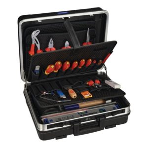 Werkzeugsortiment 46-tlg.Schalenkoffer m.Rahmen a.Alu.f.Elektriker